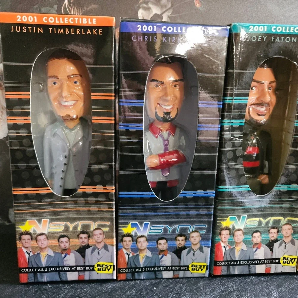 Vtg NSYNC Best Buy Exclusive Collectible Bobblehead Dolls W Boxes FULL SET 2001